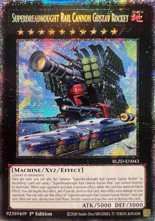 STARLIGHT RARE Superdreadnought Rail Cannon Gustav Rocket (Starlight Rare) (BLZD-EN043) - Blazing Dominion 1st Edition