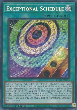 SECRET RARE Exceptional Schedule (BLZD-EN054) - Blazing Dominion 1st Edition