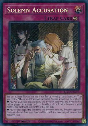 SECRET RARE Solemn Accusation (BLZD-EN079) - Blazing Dominion 1st Edition