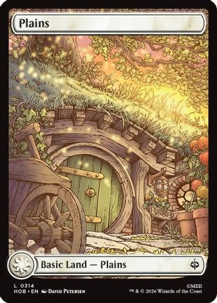 FOIL Plains (0314) (HOB-314) - The Hobbit - Magic The Gathering