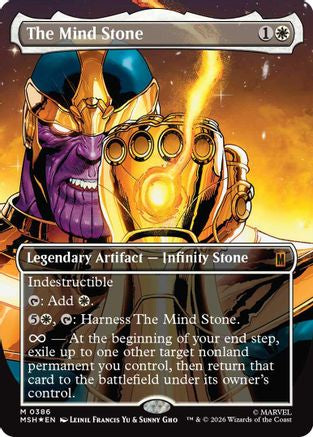 FOIL The Mind Stone (Borderless) (MSH-386) - Marvel Super Heroes - Magic The Gathering