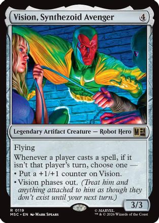 FOIL Vision, Synthezoid Avenger (Surge Foil) (MSC-119) - Commander: Marvel Super Heroes - Magic The Gathering
