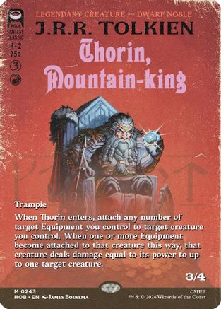 FOIL Thorin, Mountain-king (Borderless) (HOB-243) - The Hobbit - Magic The Gathering