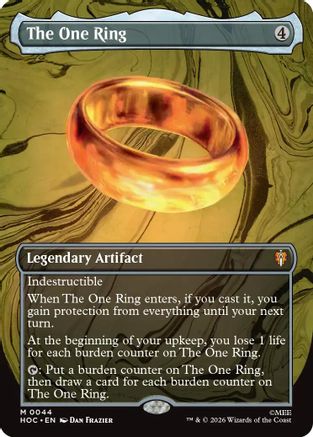 FOIL The One Ring (Borderless) (HOC-044) - The Hobbit: Eternal-Legal - Magic The Gathering