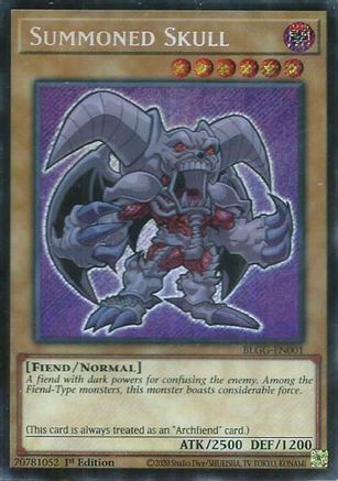 SECRET RARE Summoned Skull (BLGG-EN001) - Battles of Legend: Glorious Gallery 1st Edition