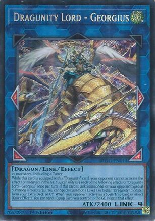 SECRET RARE Dragunity Lord - Georgius (BLGG-EN014) - Battles of Legend: Glorious Gallery 1st Edition