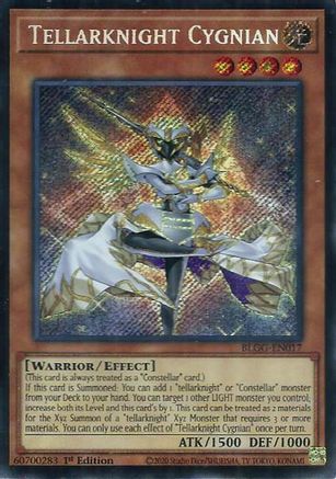 SECRET RARE Tellarknight Cygnian (BLGG-EN017) - Battles of Legend: Glorious Gallery 1st Edition