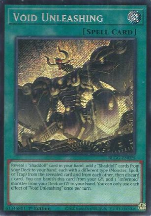 SECRET RARE Void Unleashing (BLGG-EN025) - Battles of Legend: Glorious Gallery 1st Edition