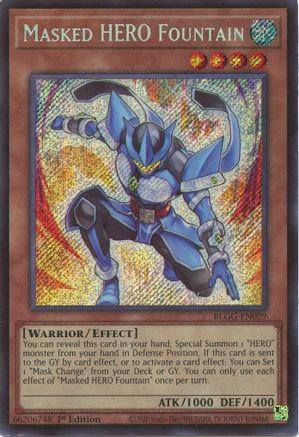 SECRET RARE Masked HERO Fountain (BLGG-EN029) - Battles of Legend: Glorious Gallery 1st Edition