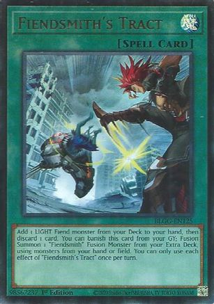 ULTRA RARE Fiendsmith's Tract (BLGG-EN125) - Battles of Legend: Glorious Gallery 1st Edition