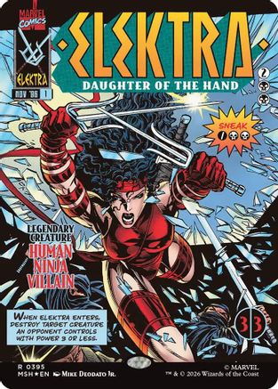 Elektra, Daughter of the Hand (Borderless) (0395) (MSH-395) - Marvel Super Heroes - Magic The Gathering