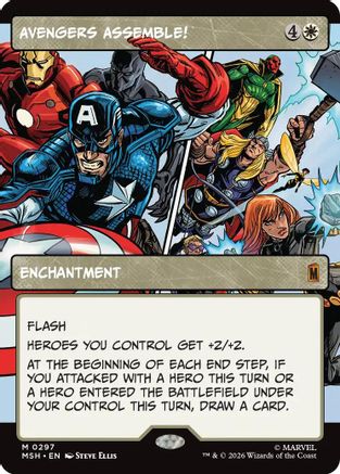 Avengers Assemble! (Borderless) (0297) (MSH-297) - Marvel Super Heroes - Magic The Gathering