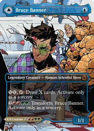 FOIL Bruce Banner (Borderless) (0331) (MSH-331) - Marvel Super Heroes - Magic The Gathering