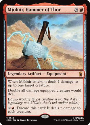 Mjolnir, Hammer of Thor (MSH-146) - Marvel Super Heroes - Magic The Gathering