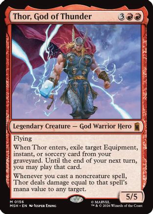 Thor, God of Thunder (MSH-156) - Marvel Super Heroes - Magic The Gathering
