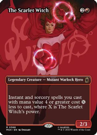 FOIL The Scarlet Witch (Borderless) (MSH-368) - Marvel Super Heroes - Magic The Gathering