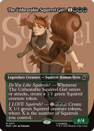 FOIL The Unbeatable Squirrel Girl (Borderless) (MSH-371) - Marvel Super Heroes - Magic The Gathering