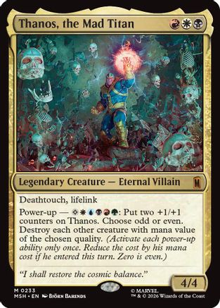 FOIL Thanos, the Mad Titan (MSH-233) - Marvel Super Heroes - Magic The Gathering