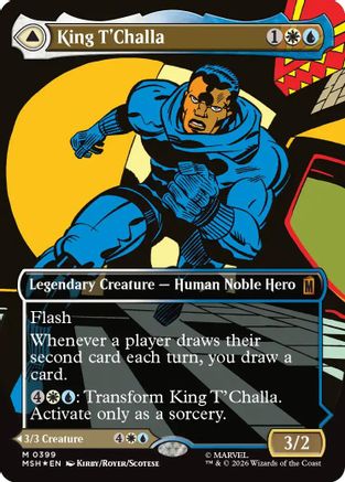 FOIL King T'Challa (Borderless) (0399) (MSH-399) - Marvel Super Heroes - Magic The Gathering