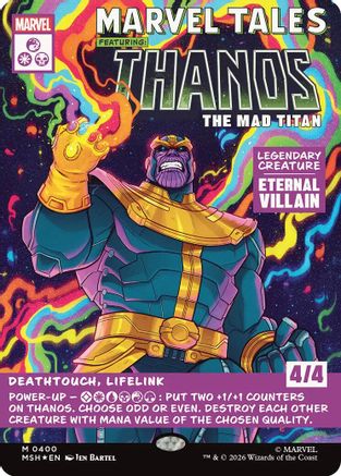 FOIL Thanos, The Mad Titan (Borderless) (0400) (MSH-400) - Marvel Super Heroes - Magic The Gathering