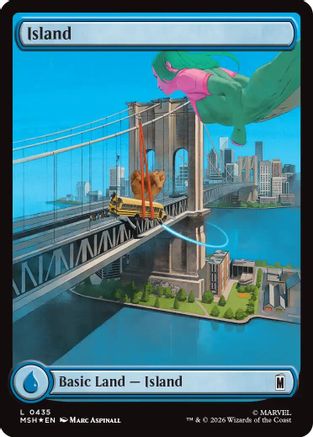 FOIL Island (0435) (Surge Foil) (MSH-435) - Marvel Super Heroes - Magic The Gathering