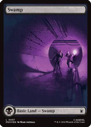 FOIL Swamp (0437) (Surge Foil) (MSH-437) - Marvel Super Heroes - Magic The Gathering