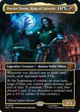 Doctor Doom, King of Latveria (Borderless) (MSC-006) - Commander: Marvel Super Heroes - Magic The Gathering