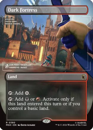 Dark Fortress (Borderless) (MSH-380) - Marvel Super Heroes - Magic The Gathering