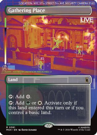 Gathering Place (Borderless) (MSH-381) - Marvel Super Heroes - Magic The Gathering