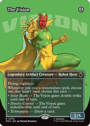 FOIL The Vision (Borderless) (MSH-379) - Marvel Super Heroes - Magic The Gathering