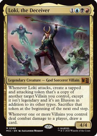 FOIL Loki, the Deceiver (Surge Foil) (MSC-086) - Commander: Marvel Super Heroes - Magic The Gathering