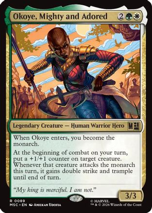 FOIL Okoye, Mighty and Adored (Surge Foil) (MSC-089) - Commander: Marvel Super Heroes - Magic The Gathering