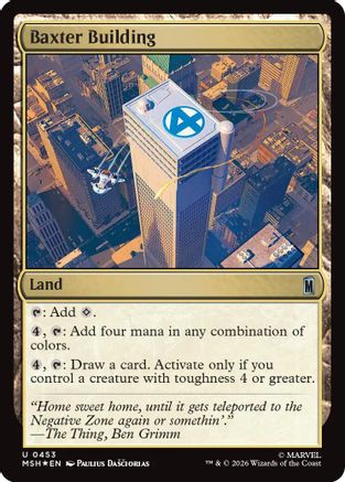 FOIL Baxter Building (Surge Foil) (MSH-453) - Marvel Super Heroes - Magic The Gathering