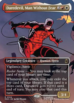 FOIL Daredevil, Man Without Fear (Borderless) (0324) (MSH-324) - Marvel Super Heroes - Magic The Gathering