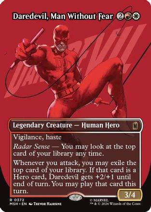 Daredevil, Man Without Fear (Borderless) (0372) (MSH-372) - Marvel Super Heroes - Magic The Gathering