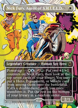 FOIL Nick Fury, Agent of S.H.I.E.L.D. (Borderless) (0314) (MSH-314) - Marvel Super Heroes - Magic The Gathering