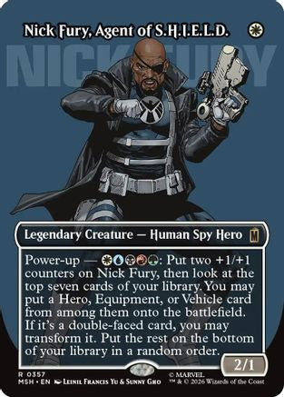 FOIL Nick Fury, Agent of S.H.I.E.L.D. (Borderless) (0357) (MSH-357) - Marvel Super Heroes - Magic The Gathering