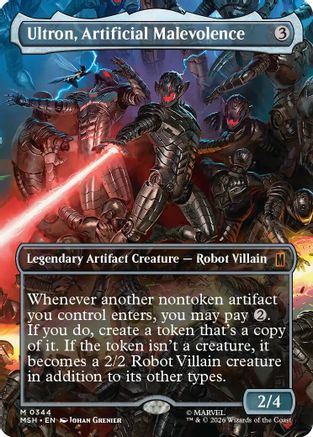 Ultron, Artificial Malevolence (Borderless) (0344) (MSH-344) - Marvel Super Heroes - Magic The Gathering