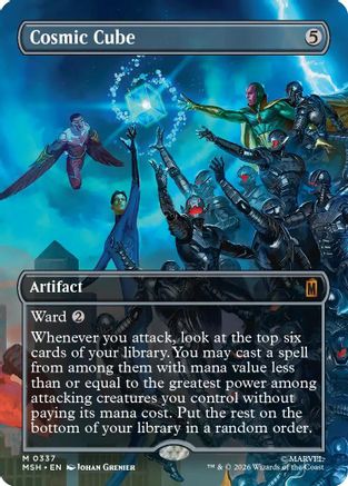 FOIL Cosmic Cube (Borderless) (0337) (MSH-337) - Marvel Super Heroes - Magic The Gathering