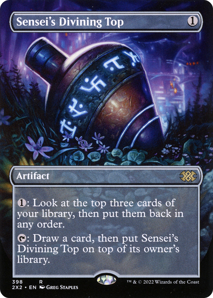 Sensei's Divining Top (Borderless) (2X2-398) - Double Masters 2022 - Magic The Gathering