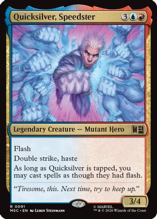 FOIL Quicksilver, Speedster (Surge Foil) (MSC-091) - Commander: Marvel Super Heroes - Magic The Gathering