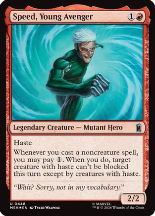 FOIL Speed, Young Avenger (Surge Foil) (MSH-448) - Marvel Super Heroes - Magic The Gathering