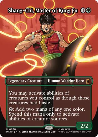 FOIL Shang-Chi, Master of Kung Fu (Borderless) (0370) (MSH-370) - Marvel Super Heroes - Magic The Gathering