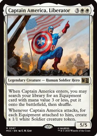 Captain America, Liberator (MSC-587) - Commander: Marvel Super Heroes - Magic The Gathering