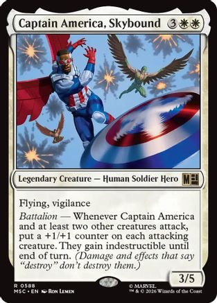 FOIL Captain America, Skybound (MSC-588) - Commander: Marvel Super Heroes - Magic The Gathering