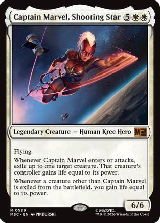 FOIL Captain Marvel, Shooting Star (MSC-589) - Commander: Marvel Super Heroes - Magic The Gathering