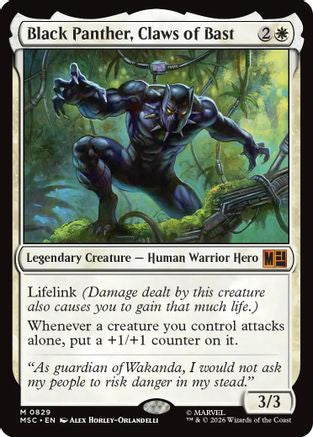 Black Panther, Claws of Bast (MSC-829) - Commander: Marvel Super Heroes - Magic The Gathering