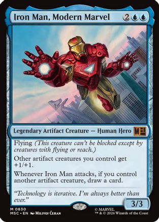 FOIL Iron Man, Modern Marvel (MSC-830) - Commander: Marvel Super Heroes - Magic The Gathering