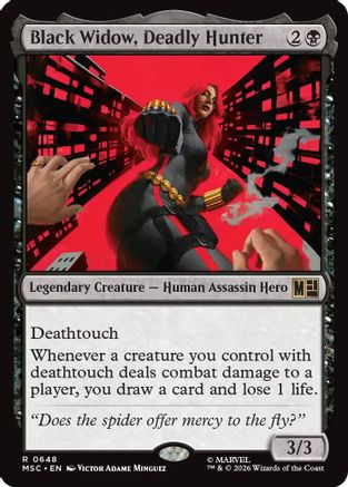 Black Widow, Deadly Hunter (MSC-648) - Commander: Marvel Super Heroes - Magic The Gathering