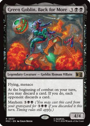 Green Goblin, Back for More (MSC-657) - Commander: Marvel Super Heroes - Magic The Gathering